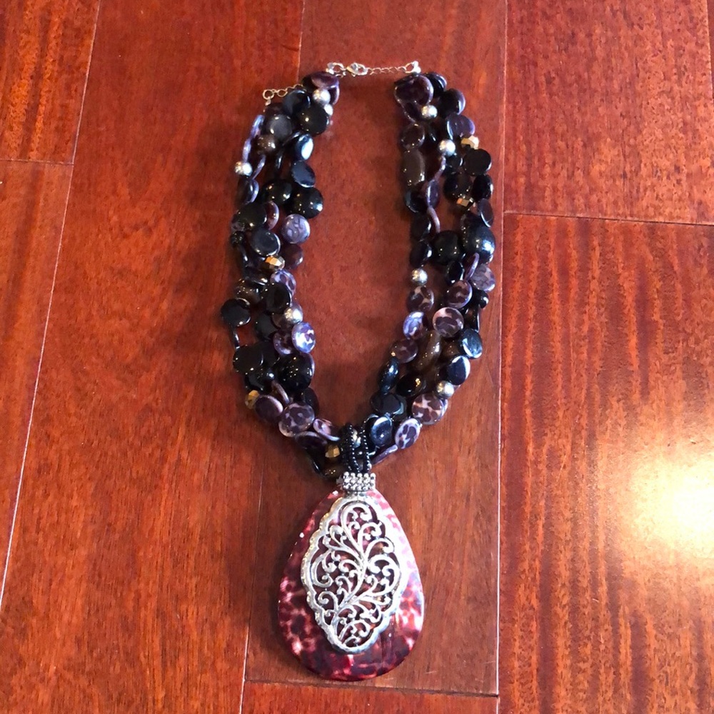 Womens necklace seashell jewelry w free bracelet